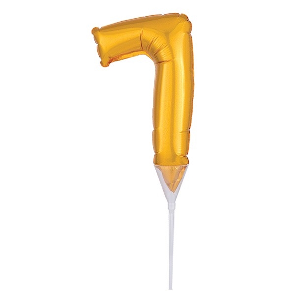 Cake Topper - Foil Balloon Gold - 7